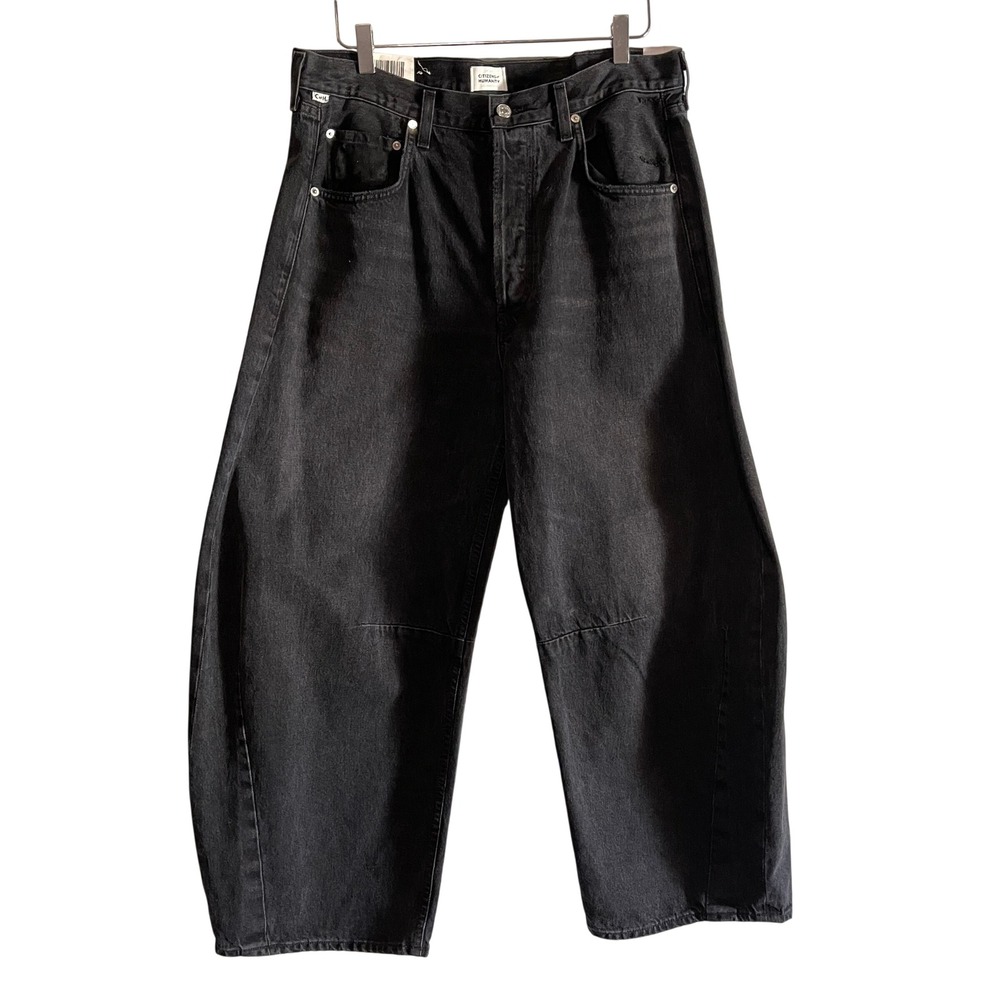 Citizens of Humanity Horseshoe Baggy Wide Leg Denim Jeans Size 30 Black